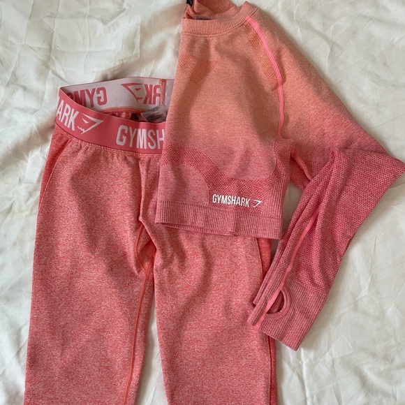 GYMSHARK CORAL PINK OMBRÉ SET - Picture 2 of 4